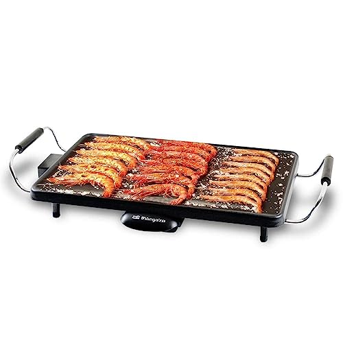 Orbegozo TB 2203 - Plancha de Asar, Antiadherente, Termostato Regulable, Asas Tacto Frío, 2000 W - Imagen 3