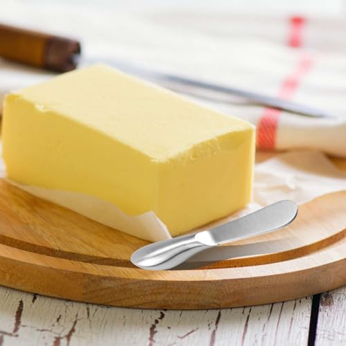 Miniatura 5 de Mxyvrix 4 Piezas Juego De Cuchillo Para Mantequilla Y Queso En Acero Inoxidable, Cuchillos Multifuncionales Con Mango Ergonómico Para Esparcir, Para Mantequilla, Queso, Mermeladas 13.5 Cm, Plateado