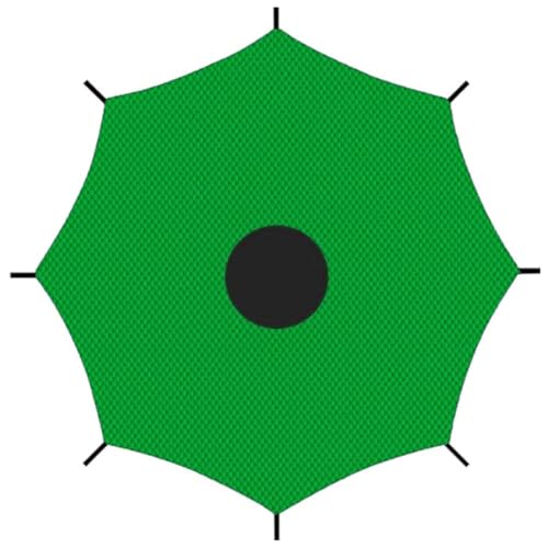 Toldo para trampolín de 14 pies y 8 postes, cubierta verde resistente a exteriores