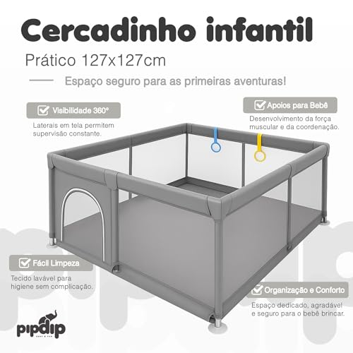 PIPDIP CERCADINHO GRADE CINZA 127X127CM