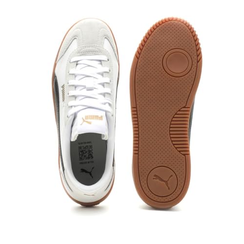 Image of PUMA Women's Club 5v5 Suede Sneakers, Puma White-Puma Black-Feather Gray, 10.5