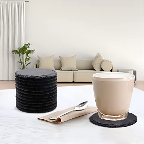 VIBRATITE 60 Stück Schiefer Untersetzer Rund 10,2 cm Glasuntersetzer – Ansicht 6