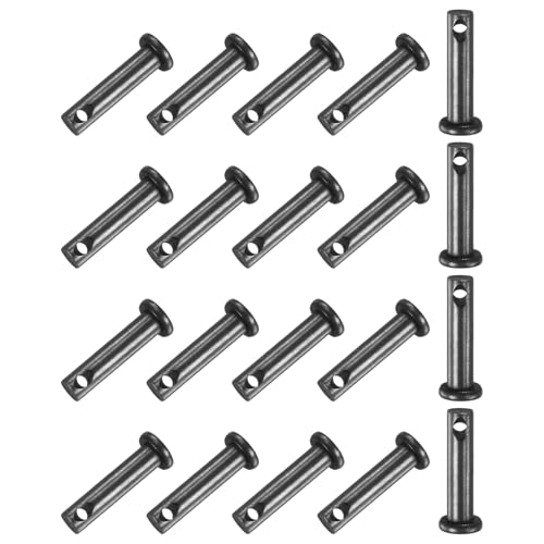 M METERXITY 20-Pack Single Hole Clevis Pins, M5x20mm Carbon Steel Flat Head Clevis Pins for Mechanical Linkage/Fixed Parts/Ship Rigging, Link Hinge Pin Reusable