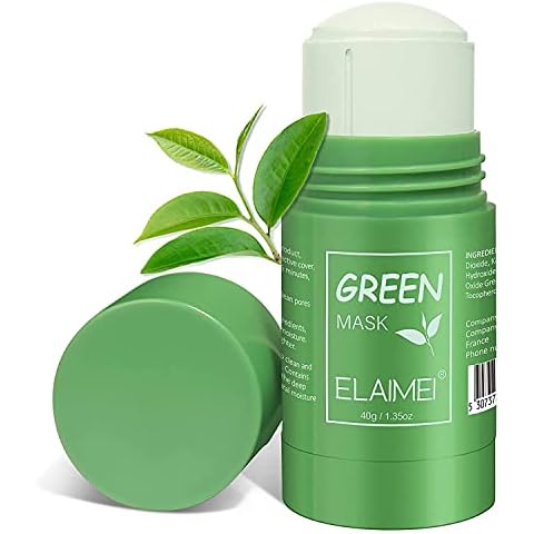 moulis Green Tea Mask Stick for Face, Purifying Solid Clay Blackhead Remove, Anti-Acne Oil Control, Deep Clean Pore, Moisturizing, Skin Brightening, Improves Men Women, 40 g (Pack of 1) Cover