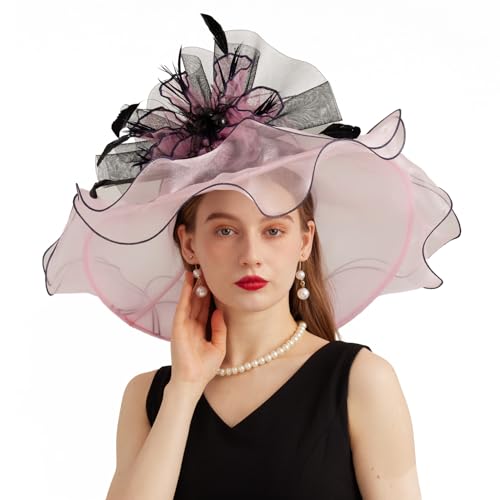 Sombrero Derby de Organza para Mujer con Ala Ancha miniatura 2