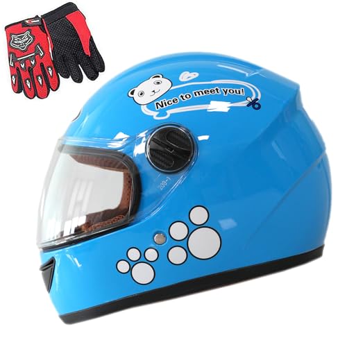 Kids Motorcycle Helmet Panda Design with Gloves