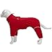 Warm Dog Coat, Windproof Dog Jacket for Small Medium Large Dogs, 4 Legged Fleece Dog Winter Coat Zippered Closure Dog Outdoor Jacket Red M