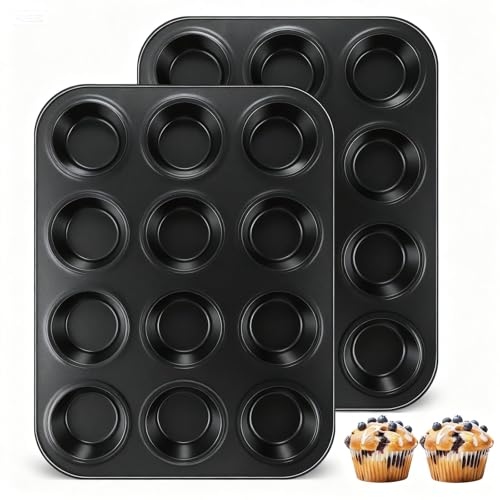 Yoehka 2 Pack Muffin Pan for Baking, Nonstick Cupcake Pan