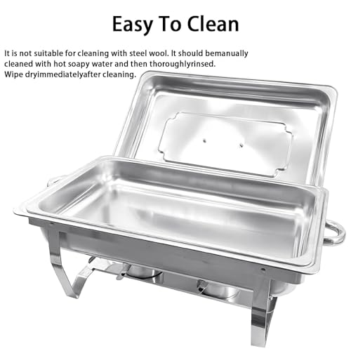Chauffe-plats en acier inoxydable avec couvercles pour buffet élégant et durable - 4