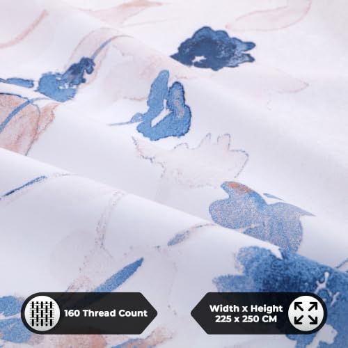 Image of Dew Cotton Bedsheet for Double Bed 160 TC 250 x 225 CM, Navy