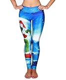 Cfanny Women's Funky Christmas Digital Print Ankle Length Stretch Footless Graphic Leggings