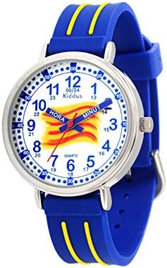 Montre Scolaire Montre Éducative Kiddus Time Teacher - Apprentissage Heure Analogique Pour Enfants - Mécanisme Quartz Japonais Montre Enfant éducative Montre Scolaire Montre Éducative Kiddus Time Teacher - Apprentissage Heure Analogique Pour Enfants - Mécanisme Quartz Japonais Montre Enfant éducative