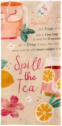 Karma, Eclectic Tea Towel, 100% Cotton Hand Towel for Kitchen – Housewarming Gift for Hostess Boho Kitchen Home Décor, Sweet Tea image 4