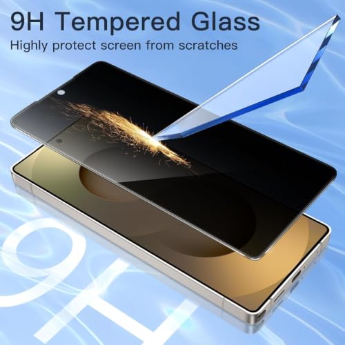 Image of Uyiton Privacy Tempered Glass Screen Protector Compatible with Samsung Galaxy S25 Ultra (6.8 Inch) | Anti-Spy Screen Guard | 9H Hardness | HD Clear | 100% Fingerprint Unlock Support | Full Screen Coverage | Easy Installation | Pack of 1