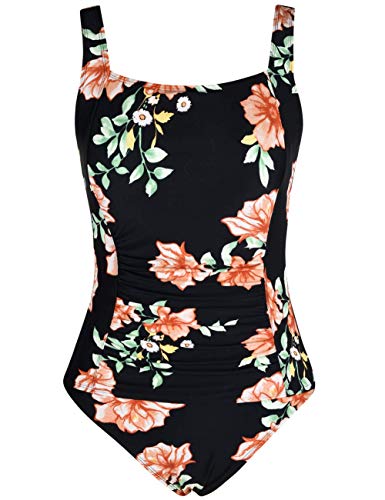 Mycoco-Damen-Badeanzug-einteilig-gerafft-Bauchkontrolle-Tanktop-bescheidene-Bademode