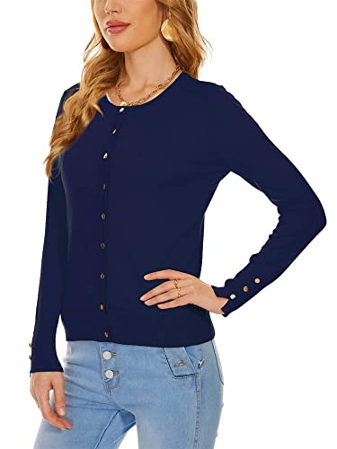 Image of Spicy Sandia Womens Cardigan Sweaters Lightweight Button Up Crewneck Dressy Casual Trendy Spring Sweater Jackets
