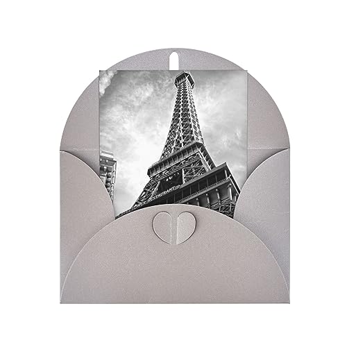 Carte en papier nacré Tour Eiffel, papeterie créative de luxe