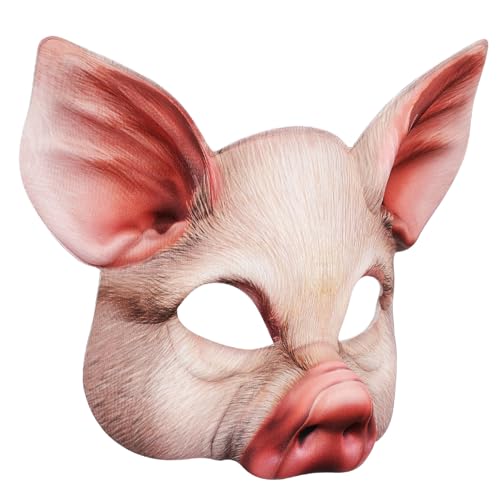 Vaguelly Demi-visage Cochon Halloween EVA et pour Fête Carnaval Cosplay Photo pour Adultes
