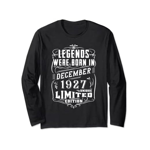 Cumpleaños Diciembre 1927 Edición Limitada Regalo Vintage Manga Larga