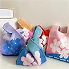 ZPFDSG Knotentasche Fürs Handgelenk Handgefertigte Strickhandtasche for Damen, Mini-Knoten-Handgelenktasche, lässige Farbe, Blumen-Einkaufstasche, Wiederverwendbare Einkaufstaschen(Color-10) #3