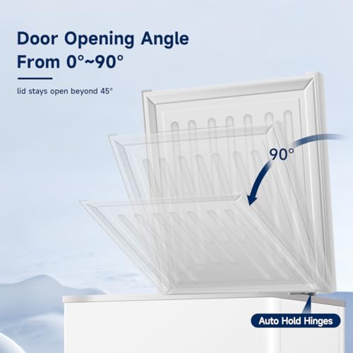 3.0 Cu. Ft Chest Freezer with Free-standing Top Door Lockable Stay-Open Lid,Adjustable Thermostat for Breastmilk Storage, Energy Saving Chest Compact Deep Freezers Chest for Garage,Dorm,Apartment