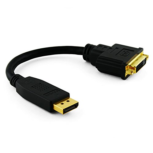 Cablesson DisplayPort a DVI Multimodo Corto 200mm Cable (para DELL/PC/Monitores etc, 1080i / p, HDTV) - HDCP EDID Full HD de Oro de 24k