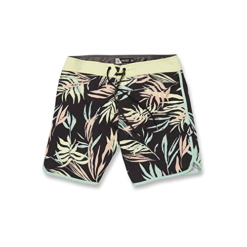 Volcom Bermuda masculina Standard Bleeding Leaf Mod 45,72 cm, preta