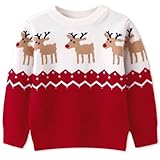 Girls Christmas Sweater Top Holiday Children Knitted Cotton Sweaters 3-4T