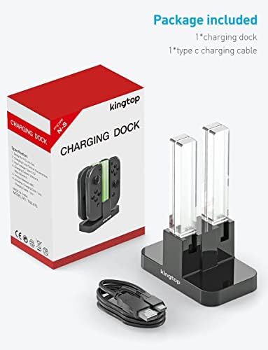 Nintendo Switch Joy-Con Charging Dock KINGTOP 4 in 1 Charger Stand and Charging Holder with Individual LED Indicator