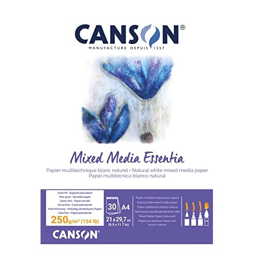 Canson Mix Media Essentia Bloc Encolado A4 30 hojas Fino 250g