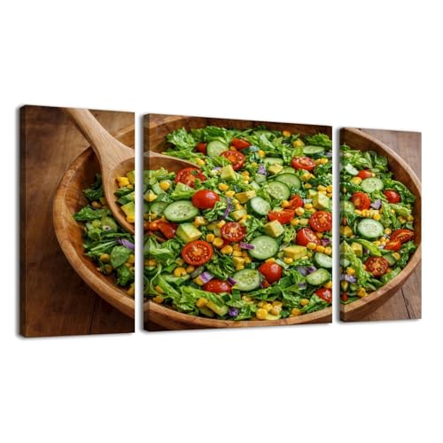 5 Piece Wall Art Prints Fresh Garden Salad Tomatoes Cucumbers