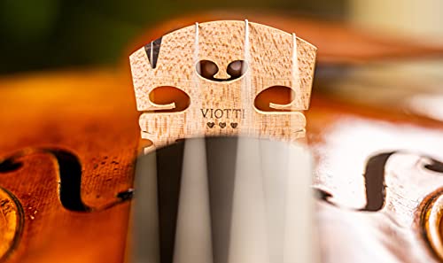 image for Viotti Violin Bridge 4/4: Finer Grade Solid Maple Violin Bridge, Pre-C