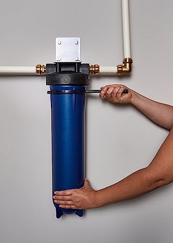 Image of Bundle of GE Heavy Duty Whole House Water Filtration System, Reduces Sediment, Rust & More, Install Kit Included + GE Whole House Advanced Filter Reduces Chlorine, Sand & Sediment, High Flow