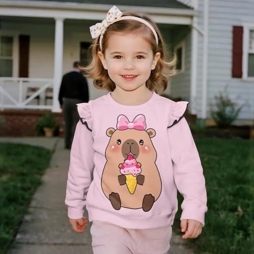 GePrint Toddler Girl Sweatshirt Clothes Outfit Comfortable Warmth Long Sleeve Pullover Crewneck Tops Shirts for Girls 1-83