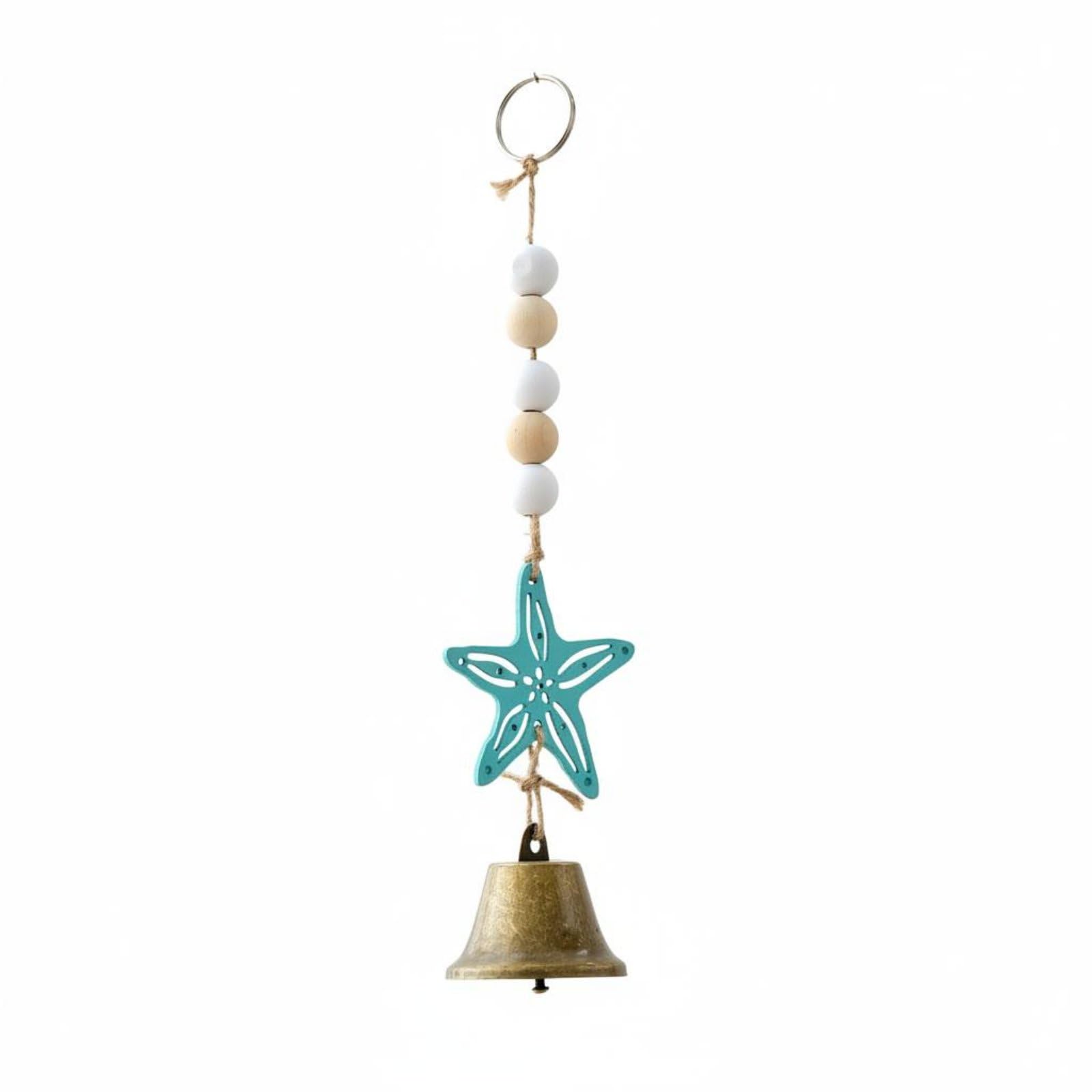 BNF® Nautical Theme Sea Star Wind Chime Soothing Sound Mediterranean Hanging Decor Handmade Coastal Bell for Balcony, Doorway, Patio, Garden, Light Blue, | Chimes Garden Décor Yard-image-48