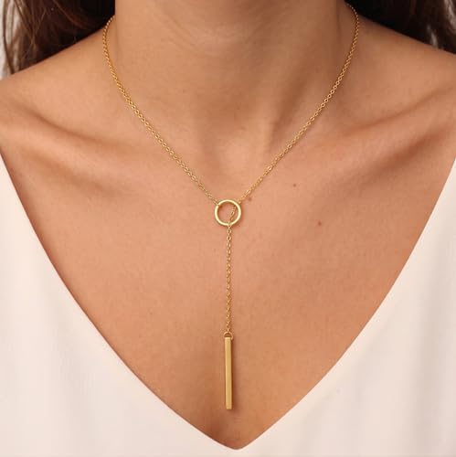 Image of Tewiky Layered Necklaces for Women 14k Gold Plated Chain Necklace Set