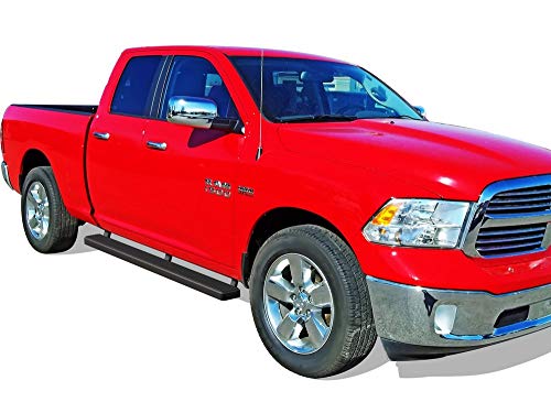 Estribos negros de acero inoxidable 5in para Dodge Ram 1500 miniatura 6