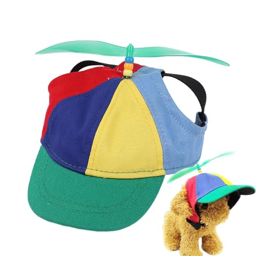 Propeller Mütze Hundepropellermütze Hunde Baseballmütze Bunte Propellermütze Lustige Propellerkappe Hundemütze Mit Elastischen Ohrlöchern Regenbogen Helikopter Zylinder Für Sport