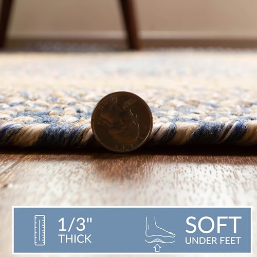 Super-Area-Rugs-2X3-Blue-Oval-Braided-Rug-Ridgewood-Primitive-Decor-Carpet-Indoor-Outdoor-2-X-3-Oval-Made-in-USA-Entry-Way-Washable-Doorway-Rug Super Area Rugs 2X3 Blue Oval Braided Rug Ridgewood Primitive Decor Carpet Indoor Outdoor 2 X 3 Oval Made in USA Entry Way Washable Doorway Rug