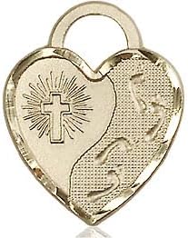14kt Gold Filled Footprints Heart Pendant on a 18 inch Gold Filled French Rope Chain.