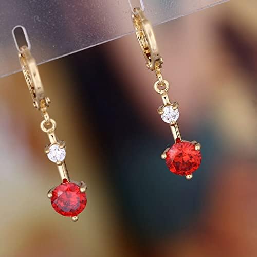 Daesar Orecchini Pendenti Donna, Cerchio In Rame Con Zirconi Cavi, Regalo Con Scatola E Fiore - 3