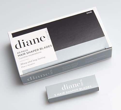 Diane Hair Shaper Razor Blades - 60 Pack – Made of Polymer Coated Stainless Steel Precise Shaping, Trimming, and Cutting, D22B