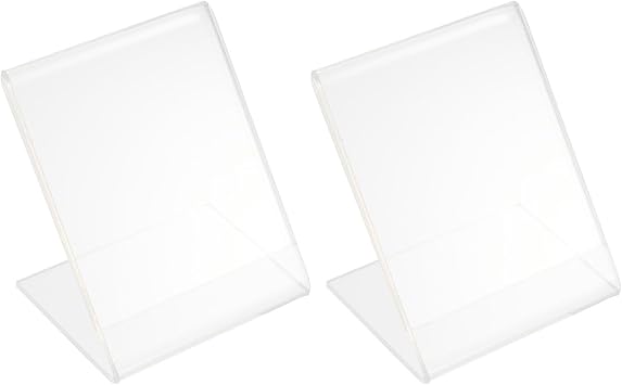 Operitacx Clear Acrylic Qr Code Holder L-Shape Stand for Payment Display 2.75X1.97X1.97 Inches Compact Table Sign Display for Office and Retail Use