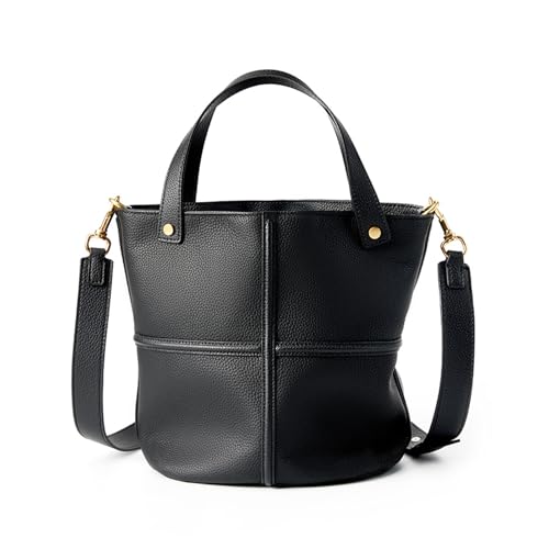 Image of Leather Bucket Crossbody Bags for Women, Adjustable Strap | Durable Leather Develops A Patina, Top Handle & Adjustable Strap, Roomy Bucket Fits Daily Essentials for Work & Casual Use