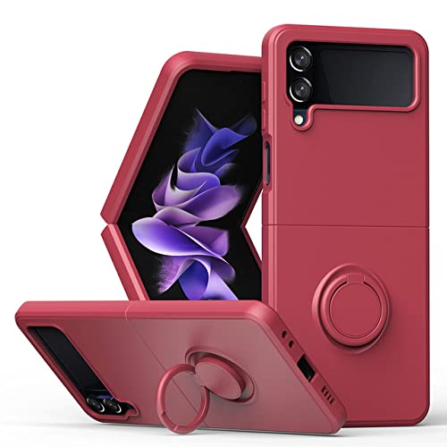 Coque silicone pour Samsung Z Flip 4 et 3 avec anneau magnétique mat