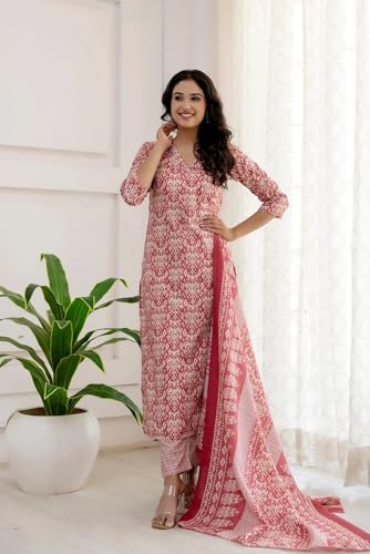 Ensemble kurta en vieux rose avec finitions cousues main et motifs Ikat haut de gamme - 6