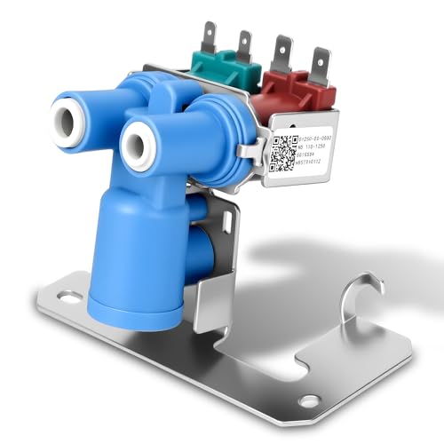 WR57X10032 WR57X33326 Refrigerator Dual Inlet Water Valve by Fetechmate WR57X10032 Solenoid Valve Compatible with G.E Ken.more Refrigerators Replace CWR57X10040 WR57X10064
