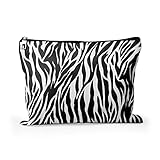 Black White Zebra Makeup Bag Cosmetic Bag for Women Large Capacity Makeup Bags Travel Toiletry Bag Accessories Organizer 10 * 8in