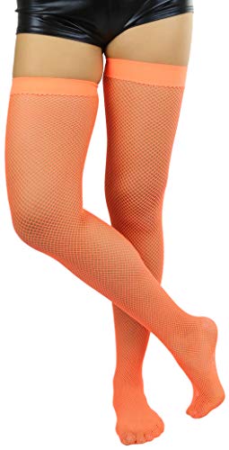 Image of ToBeInStyle Women's Fine Classic Fishnet Thigh High Stretch Nylon Novelty Stockings