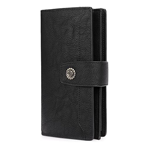 Cluci Leather Wallet For Women Large Trifold Purse Ladies Credit Card Holder With Id Window #TOP17